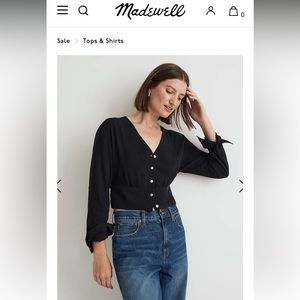 Madewell V-Neck Button-Front Shirt